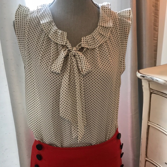 LOFT Tops - 💜 3 for $45   LOFT White black polka dot - size M